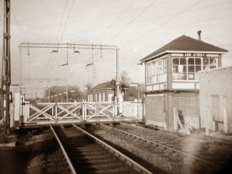 Signal Box,Gates and Waiting Room - 1960s. Signal Box,Gates and Waiting Room - 1960s.