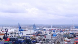 Wind turbines from the docks Wind turbines from the docks | from John Smith
